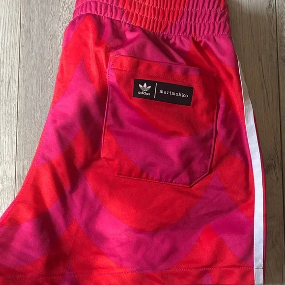 Adidas X Marimekko Women's Red and Pink Athletic Shorts - Picture 3 of 3
